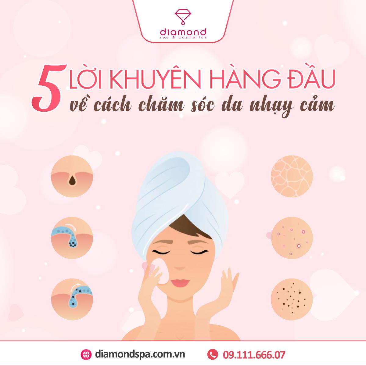 5 LỜI KHUYÊN HÀNG ĐẦU KHI CHĂM DA NHẠY CẢM