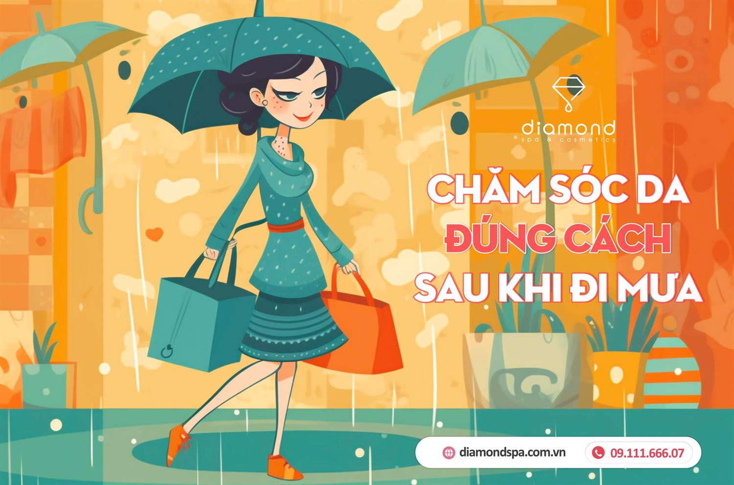 🌧CHĂM SÓC DA MẶT THẾ NÀO CHO ĐÚNG KHI ĐI MƯA VỀ ĐỂ KHÔNG HẠI DA?