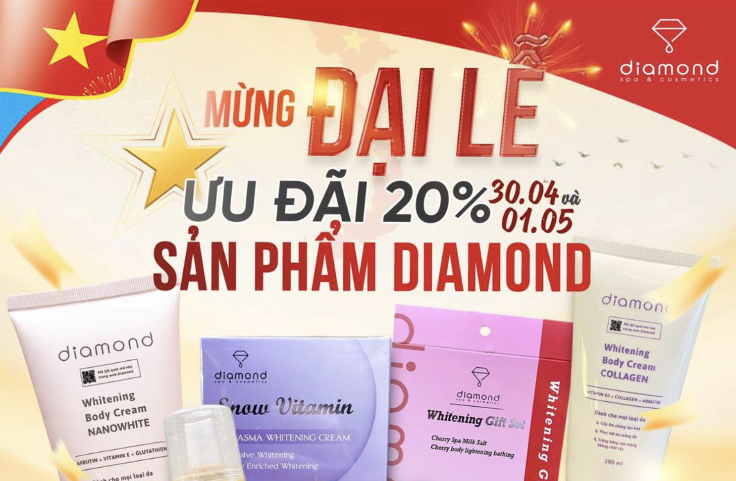 FLASH SALE MỪNG ĐẠI LỄ - GIẢM 20% SẢN PHẨM THƯƠNG HIỆU DIAMOND