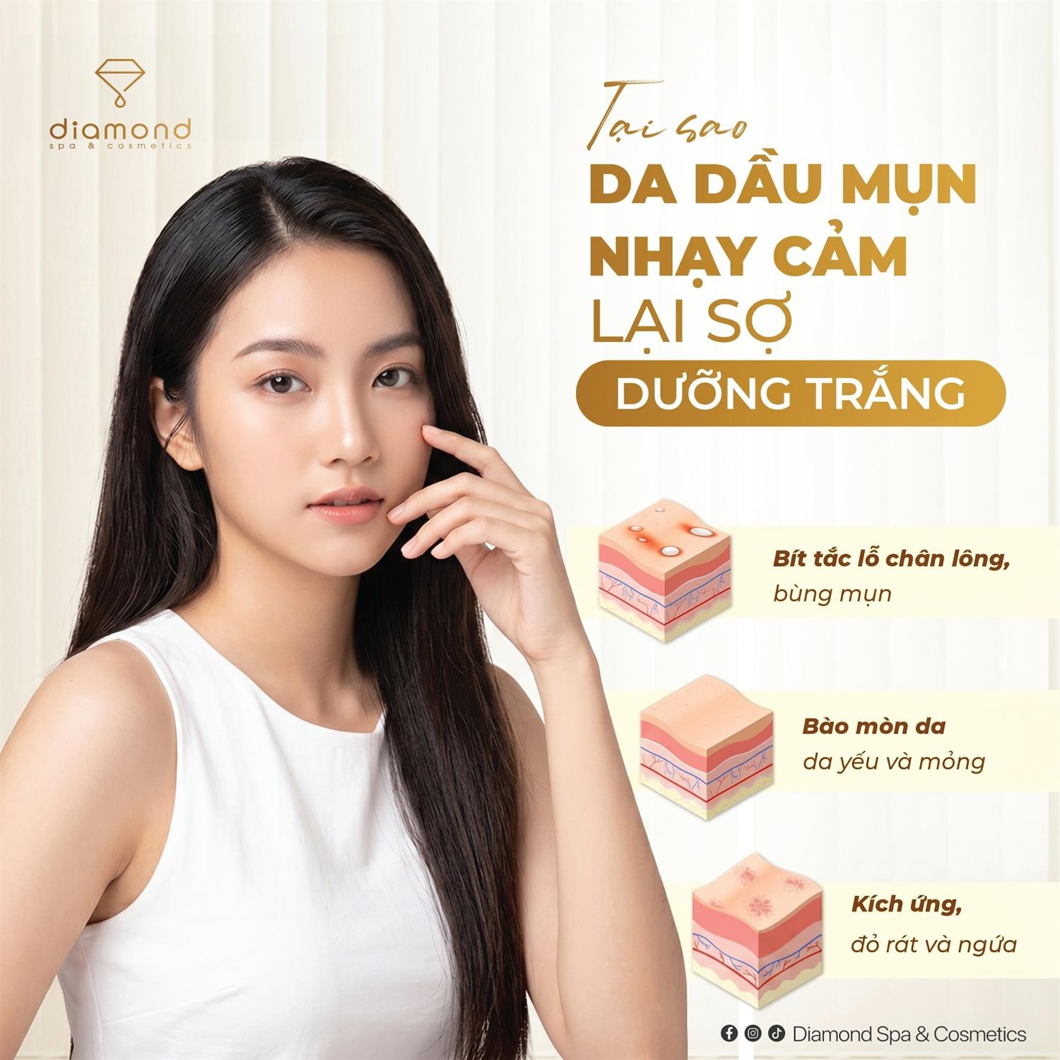TẠI SAO DA DẦU MỤN NHẠY CẢM LẠI “SỢ” DƯỠNG TRẮNG?
