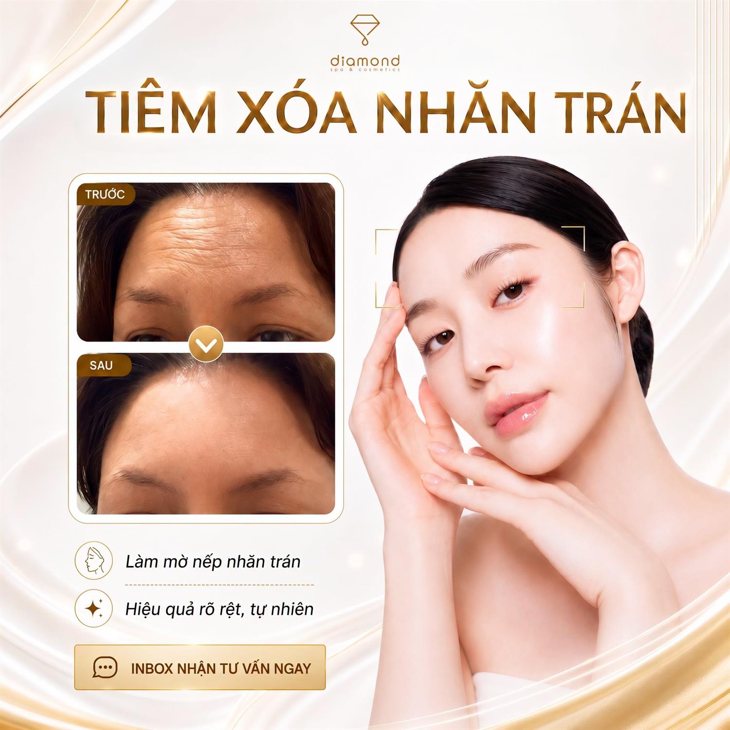 DẬP TAN LÃO HÓA – LÀM PHẲNG NẾP NHĂN TRÁN CÙNG DIAMOND SPA