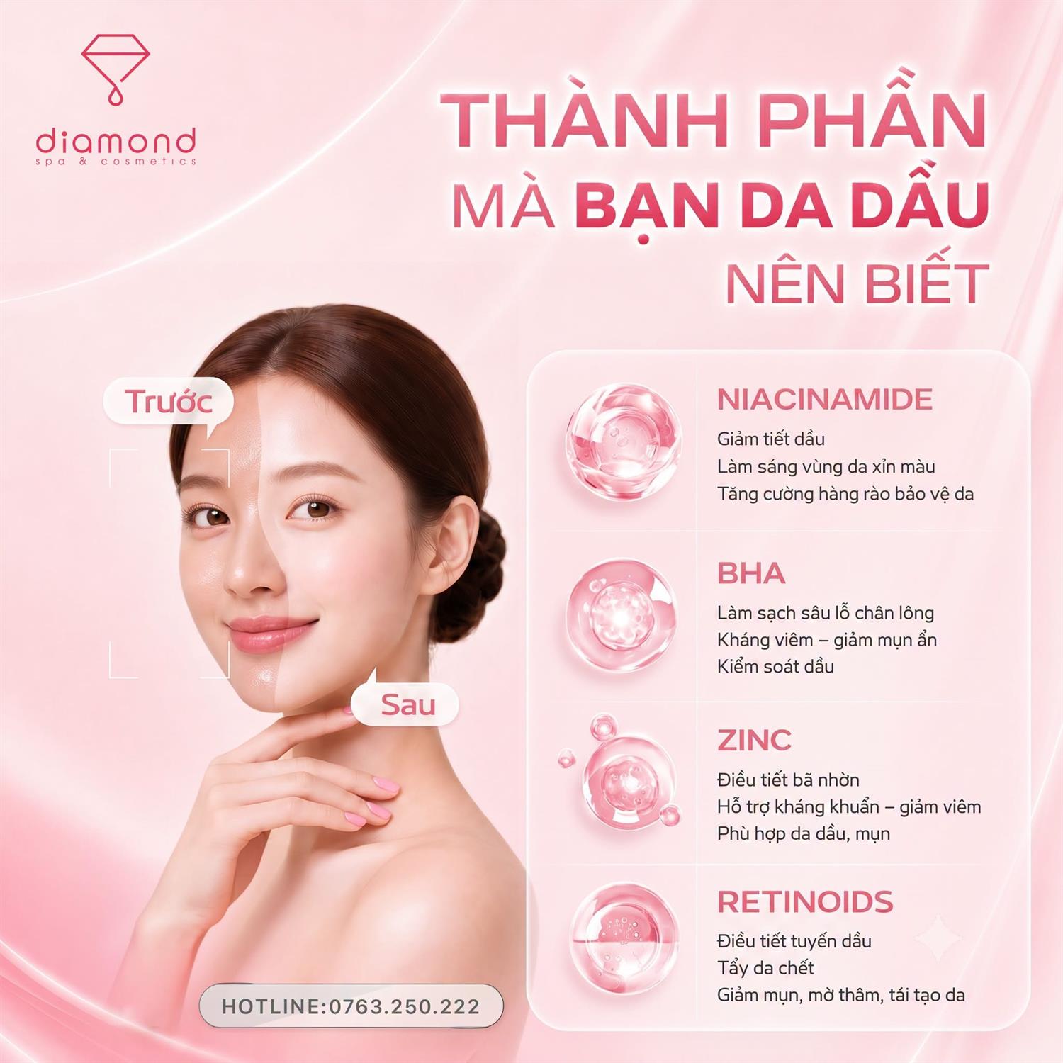 NHỮNG THÀNH PHẦN BẠN NÊN BIẾT NẾU LÀ DA DẦU